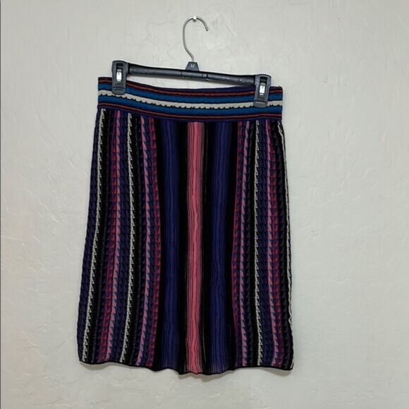Missoni Striped Multicolor Design Pull-On Women's Skirt Feminine Luxury - Picture 1 of 11